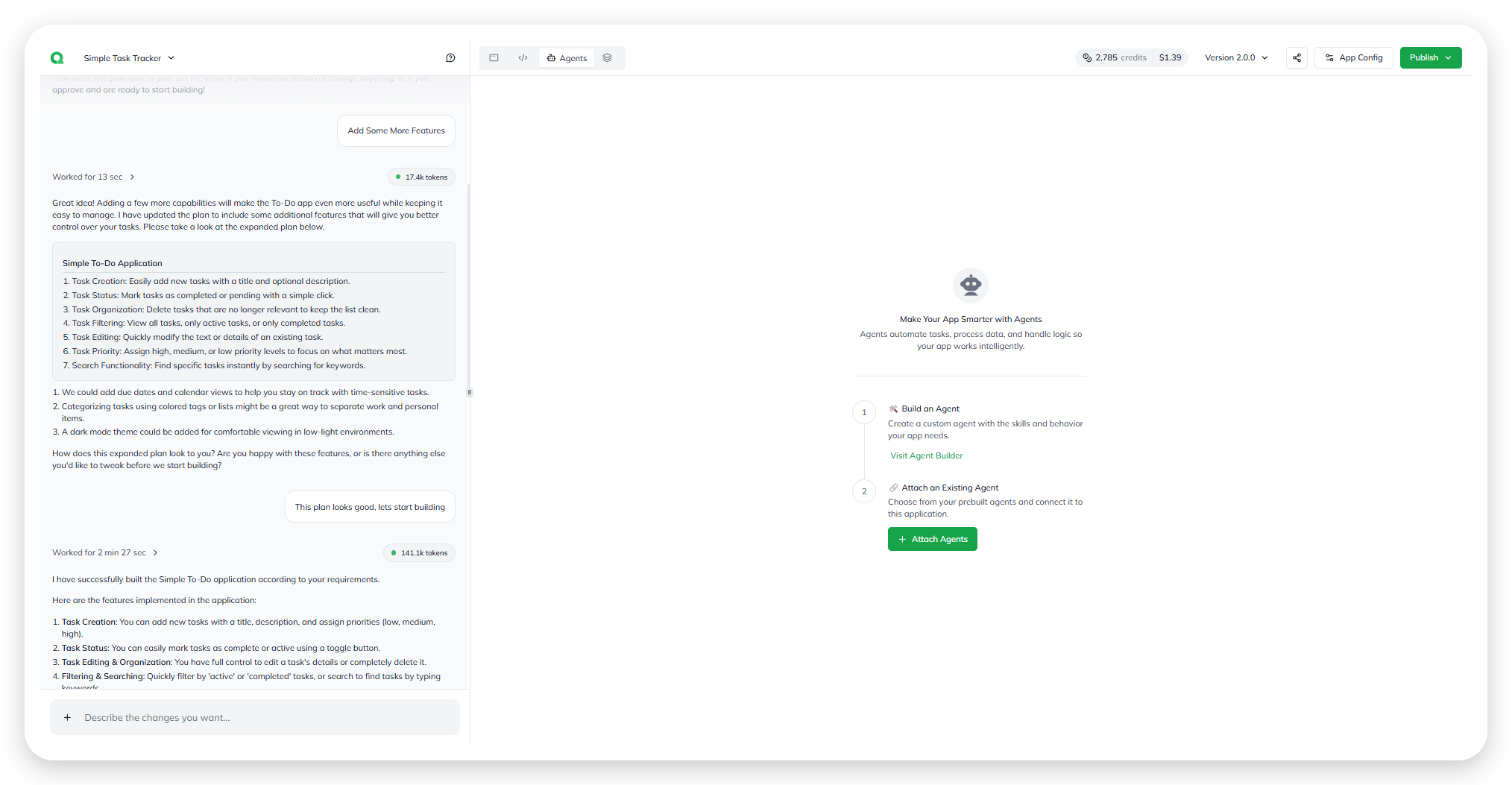 The Attach Agents dialog, listing existing agents to attach to the app